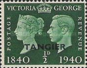 Queen Victoria and king George VI - The 100th Anniversary of the First Postage Stamp — ½P, yellowish green