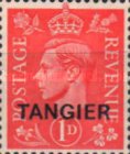 King George VI - Great Britain Postage Stamps Overprinted "TANGIER" in Blue or Black — 1P, dull red
