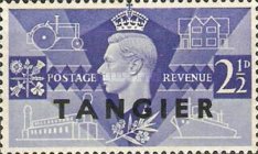 Great Britain Postage Stamps Overprinted "TANGIER" — 2½P, violet blue