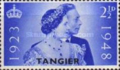 Royal Wedding Silver Anniversary - Great Britain Postage Stamps Overprinted "TANGIER" — 2½P, violet blue