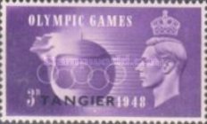 Great Britain Postage Stamps Overprinted "TANGIER" — 3P, bluish violet