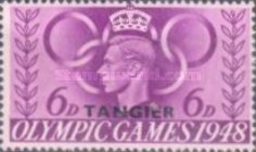 Great Britain Postage Stamps Overprinted "TANGIER" — 6P, dark purple
