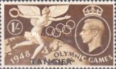 Great Britain Postage Stamps Overprinted "TANGIER" — 1Sh, reddish brown