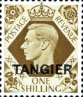 King George VI - Great Britain Postage Stamps Overprinted "TANGIER" — 1Sh, ochre