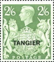 King George VI - Great Britain Postage Stamps Overprinted "TANGIER" — 2´6Sh, greenish olive