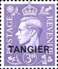 King George VI - Great Britain Postage Stamps Overprinted "TANGIER" — 3P, purple violet