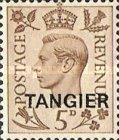 King George VI - Great Britain Postage Stamps Overprinted "TANGIER" — 5P, reddish brown