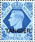 King George VI - Great Britain Postage Stamps Overprinted "TANGIER" — 10P, greenish blue
