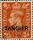 King George VI - Great Britain Postage Stamps Overprinted "TANGIER" — ½P, orange red