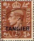 King George VI - Great Britain Postage Stamps Overprinted "TANGIER" — 2P, reddish brown
