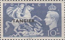 Great Britain Postage Stamps Overprinted "TANGIER" — 10Sh, violet blue