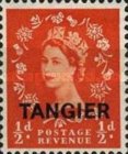Queen Elizabeth II - Great Britain Postage Stamps Overprinted "TANGIER" — ½P, reddish orange