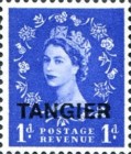 Queen Elizabeth II - Great Britain Postage Stamps Overprinted "TANGIER" — 1P, ultramarine