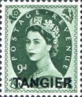 Queen Elizabeth II - Great Britain Postage Stamps Overprinted "TANGIER" — 9P, blackish olive