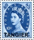 Queen Elizabeth II - Great Britain Postage Stamps Overprinted "TANGIER" — 10P, greenish black
