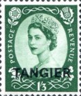 Queen Elizabeth II - Great Britain Postage Stamps Overprinted "TANGIER" — 1´3Sh´P, dark green