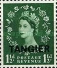 Queen Elizabeth II - Great Britain Postage Stamps Overprinted "TANGIER" — 1½P, yellowish green