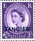 Queen Elizabeth II - Great Britain Postage Stamps Overprinted "TANGIER" — 3P, violet