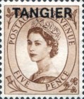 Queen Elizabeth II - Great Britain Postage Stamps Overprinted "TANGIER" — 5P, reddish brown
