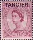 Queen Elizabeth II - Great Britain Postage Stamps Overprinted "TANGIER" — 6P, reddish purple