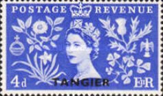 Coronation of Queen Elizabeth II - Great Britain Postage Stamps Overprinted "TANGIER" — 4P, ultramarine