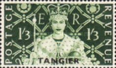Coronation of Queen Elizabeth II - Great Britain Postage Stamps Overprinted "TANGIER" — 1´3Sh´P, dark olive