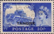 Great Britain Postage Stamps Overprinted "TANGIER" — 10Sh, ultramarine