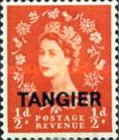 Queen Elizabeth II - Great Britain Postage Stamps Overprinted "TANGIER" — ½P, reddish orange