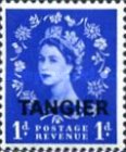 Queen Elizabeth II - Great Britain Postage Stamps Overprinted "TANGIER" — 1P, violet ultramarine
