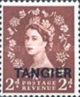 Queen Elizabeth II - Great Britain Postage Stamps Overprinted "TANGIER" — 2P, reddish brown