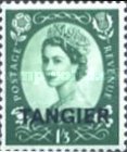 Queen Elizabeth II - Great Britain Postage Stamps Overprinted "TANGIER" — 1´3Sh´P, dark green
