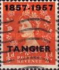 Great Britain Postage Stamps Overprinted "1857-1957 - TANGIER" — ½P, reddish brown