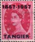 Great Britain Postage Stamps Overprinted "1857-1957 - TANGIER" — 8P, red