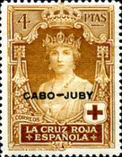 Not Issued Spanish Stamps Overprinted "CABO-JUBY" — 4Pta, yellowish brown
