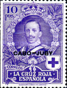 Not Issued Spanish Stamps Overprinted "CABO-JUBY" — 10Pta, violet