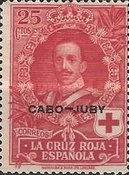Not Issued Spanish Stamps Overprinted "CABO-JUBY" — 25C, carmine