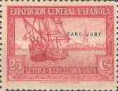 Seville - Barcelona Exposition Issue - Spanish Postage Stamps Overprinted "CABO JUBY" — 25C, carmine rose
