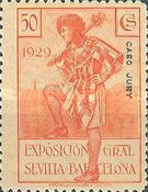 Seville - Barcelona Exposition Issue - Spanish Postage Stamps Overprinted "CABO JUBY" — 50C, orange