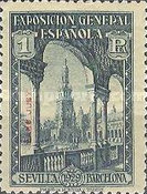 Seville - Barcelona Exposition Issue - Spanish Postage Stamps Overprinted "CABO JUBY" — 1Pta, bluish grey