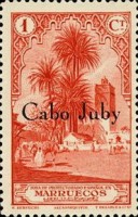 Spanish Morocco Postage Stamps Overprinted "Cabo Juby" — 1C, carmine