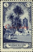 Spanish Morocco Postage Stamps Overprinted "Cabo Juby" — 5C, dark ultramarine