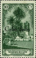 Spanish Morocco Postage Stamps Overprinted "Cabo Juby" — 10C, dark green