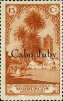 Spanish Morocco Postage Stamps Overprinted "Cabo Juby" — 15C, brown
