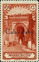 Spanish Morocco Postage Stamps Overprinted "Cabo Juby" — 25C, carmine