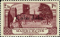 Spanish Morocco Postage Stamps Overprinted "Cabo Juby" — 2.50Pta, purple