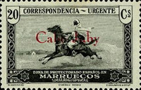 Spanish Morocco Express Stamp Overprinted "Cabo Juby" — 20C, black