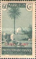 Spanish Morroco Postage Stamps Overprinted "CABO JUBY" in Black, Red or Blue — 60C, greyish green