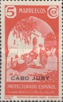 Airmail - Not Issued Spanish Morroco Postage Stamps Overprinted "CABO JUBY" — 5C, scarlet