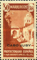 Spanish Morocco Postage Stamps Overprinted "CABO JUBY" — 50C, orange brown