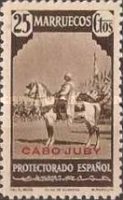Spanish Morocco Postage Stamps Overprinted "CABO JUBY" — 25C, blackish brown